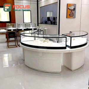 Vitrine de présentation de bijoux en bois avec éclairage LED de luxe, présentoir de bijoux haut de gamme - Product Image 4