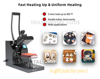 Presse à transfert thermique manuelle à plat 15*15cm, nouvelle, facile à utiliser, pour l'impression d'étiquettes sur t-shirts, vêtements et logos.