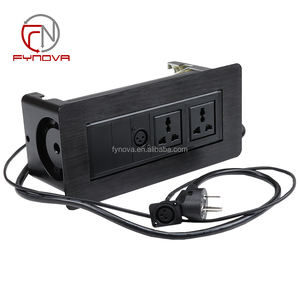 Toma de corriente de 2 salidas de escritorio de oficina oculta toma de corriente eléctrica de mesa empotrada para muebles de oficina y encimeras de cocina - Product Image 2