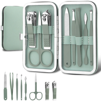 WELLFLYER MS-1414 Offre Spéciale Kit de Manucure 7 Pièces en Cuir PU, Ensemble Manucure & Pédicure, Outils pour Ongles, Coupe-Ongles