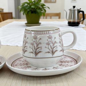 <span class=keywords><strong>ราคา</strong></span>ขายส่งจากโรงงาน ชุดถ้วยกาแฟพร้อมจานรองลายดอกไม้ ยี่ห้อ GRACE รุ่น YDY-C603 ทำจากพอร์ซเลนสีขาว คุณภาพดี เป็นมิตรต่อสิ่งแวดล้อม - Product Image 3