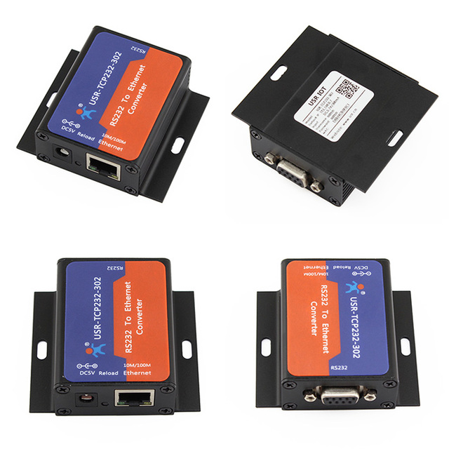 USR-TCP232-302 TCP/IP Support DNS/DHCP Built-in Webpage Serial Converter RS232 Ethernet Converter ROHS3 Compliant MSL1 REACH