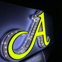 Enseigne en lettres 3D en métal perforé personnalisée avec éclairage LED, logo d'entreprise en métal illuminé pour devanture de magasin en extérieur