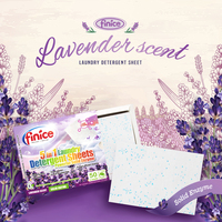 50 feuilles de lessive solide jetable, parfum lavande, à enzymes actives, faible mousse, légères et super efficaces
