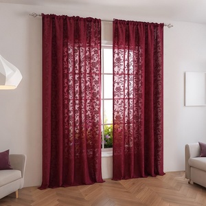 Nuove Tende Trasparenti in Pizzo Floreale Creativo per Finestre, Tende Bordeaux e Bianche per Soggiorno - Product Image 2