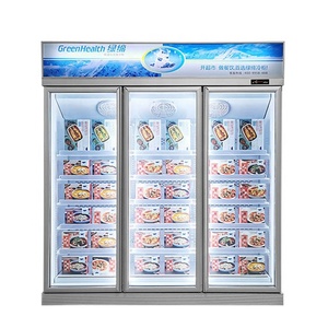 <span class=keywords><strong>Congélateur</strong></span> <span class=keywords><strong>vertical</strong></span> à double porte en verre pour la présentation de la crème glacée - Product Image 5