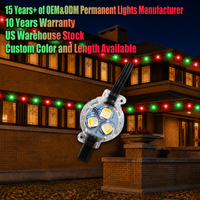 Éclairage de Noël extérieur permanent à 3 LED RGBW de 30 mm, 200/300 pieds, pour décoration de bâtiment