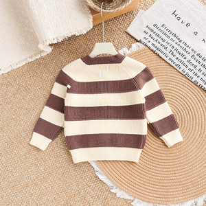 Haut de gamme qualité petit ours décoration rayé tricoté <span class=keywords><strong>Cardigan</strong></span> pull en tricot filles chandails - Product Image 5