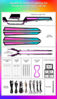 Kit d'éclairage LED intérieur de voiture, style OEM, garniture en cristal colorée, éclairage d'ambiance pour Honda Accord 10ème génération 2018-2022