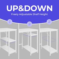Bureau d'ordinateur blanc 40 pouces avec étagères Bureau à domicile robuste avec grand espace de rangement Table pour ordinateur portable d'écriture d'étude de jeu