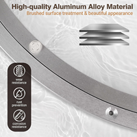 Plateau tournant de table à manger en aluminium 8/10 pouces, robuste, argenté, avec roulement à billes, rotation 360 degrés, pour salon