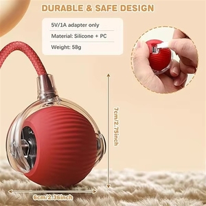 Juguete Automático para Gatos con Bola Rodante, Eléctrico, Interactivo, con Activación por Movimiento, Recargable, Anti-Mordidas, para Jugar en Interiores - Product Image 3