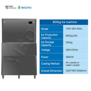 YISO Factory Direct OEM ODM Commercial Cube Ice <b>Maker</b> Machine Stainless Steel Ice Machine 800kg for Restaurant and Hotel - Product Image 2