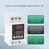 Relais de protection contre les surintensités et les sous-tensions, protection sur rail DIN, 40A 63A 220V, dispositif de protection contre les courants résiduels réglable