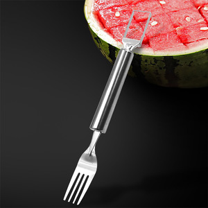 Stainless Steel Double Headed Watermelon Cutter Fruit Divider Slicer Household Fork For Watermelon And Fruit - Product Image 3