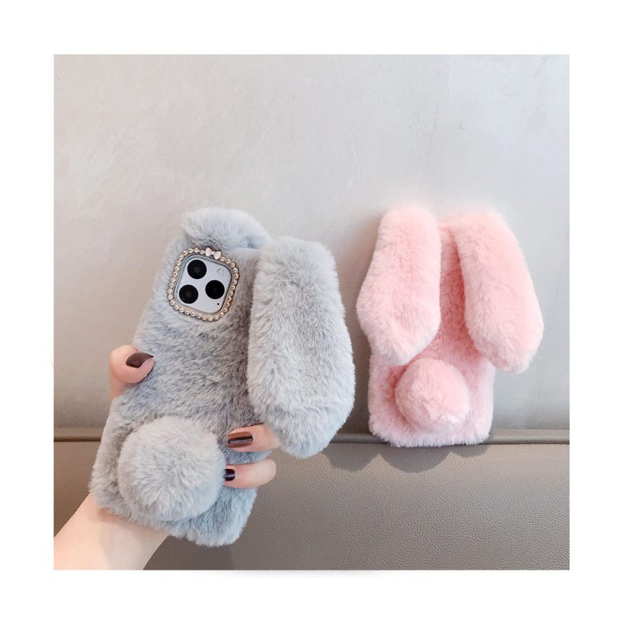 Soft Fluffy Bunny Phone Case for Iphone Series Cute Durable
