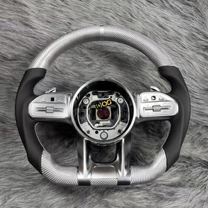 Volant en cuir orange personnalisé DOS pour Mercedes Benz AMG Classe S W221 Classe <span class=keywords><strong>E</strong></span> W212 W213 <span class=keywords><strong>CLA</strong></span> C117 <span class=keywords><strong>250</strong></span> 200 C118 en fibre de carbone - Product Image 5