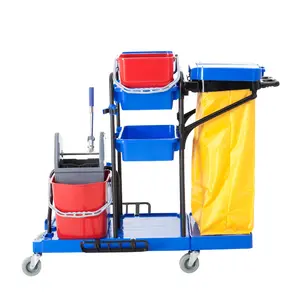 Wholesale multifunction plastic Hotel hospital Housekeeping Trolley Service Cleaning Carts Trolley with wheels