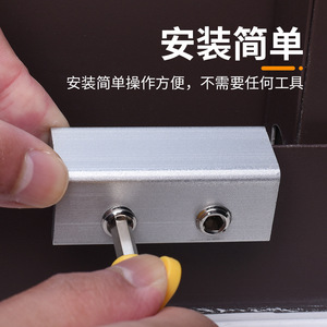 Loquet de fenêtre en alliage d'aluminium Zhan Hanlai Weishi, verrou de sécurité pour porte coulissante, dispositif de sécurité enfant, duplication de clé à double trou - Product Image 1