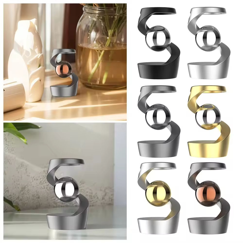 Floating Metal Fidget Spinner Office Desk Decoration Gravity Challenge Toy Power Sculpture for Stress Relief and Entertainment