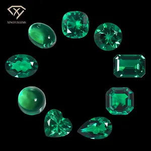 Xingyue Gemstone Round Oval Cushion Asscher Pear Heart Fancy Cut Real Hydrothermal Stone Lab Created Grown Green Zambian Emerald