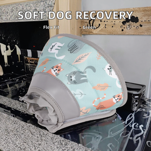 Ayarlanabilir yumuşak Elizabethan yaka köpek Anti-Bite kurtarma için klasik tarzı plastik köpek kedi koni ile kürk baskı ameliyattan sonra - Product Image 4