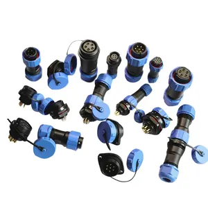 Plastic Connector Ip68 Waterproof Connector Equivalent SP13 SP17 SP21 2 3 4 5 7 9 Pin Aviation Threaded Coupling Connectors