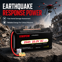 VIWIPOW Baterai Drone Semi Solid Berkualitas Tinggi 25000mAh 6S 22.2V 5C untuk Drone Beban Berat Paket Lithium