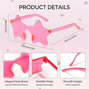 Rimless Star Shape Sunglasses <strong>Party</strong> <strong>Glasses</strong> Personality Pentagram Eyewears Transparent Candy Color <strong>Glasses</strong> Star Eyewear - Product Image 2
