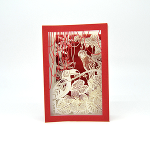 Cartoline Pop-up 3D Origami Fatte a Mano a Tema Uccelli Redleaves, Inviti per Feste - Product Image 4