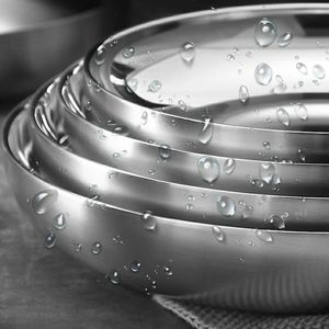 Plaque isolante thermique double couche en acier inoxydable, plat rond à fond plat de 27,9 cm pour usage domestique, plateau à fruits et barbecue - Product Image 3