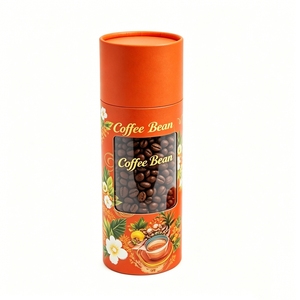 Custom Food Grade Round Kraft Cardboard Cylinder Paper Tube Packaging with Clear PVC Window for <b>Coffee</b> <b>Beans</b> Organic Tea Nuts - Product Image 4