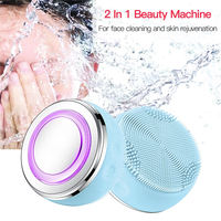 Brosse nettoyante faciale électrique en silicone sans fil, chaude et froide, rechargeable rapidement, mini-outil de beauté
