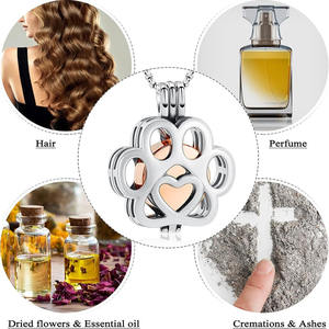Paw paslanmaz çelik anıt madalyon Pet kremasyon takı <span class=keywords><strong>Ashes</strong></span> için küller için köpek ve kedi - Product Image 6