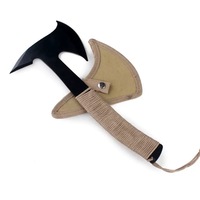 Hache tactique multifonctionnelle en acier inoxydable, lame double pleine longueur, pour la chasse et le camping