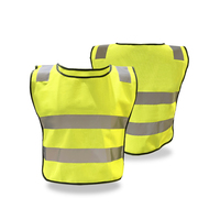 Chaleco de Seguridad Reflectante Personalizable de Alta Visibilidad para Niños, Chaleco de Seguridad para Niños al Aire Libre de Poliéster con Cintura Elástica