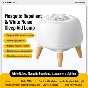 Machine d'aide au sommeil à bruit blanc intelligent avec répulsif anti-moustiques et veilleuse LED respirante - Machine sonore d'ambiance portable - Product Image 6
