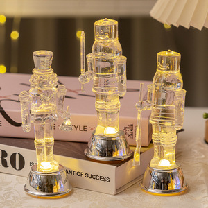 Lampe <span class=keywords><strong>de</strong></span> table <span class=keywords><strong>Soldat</strong></span> Casse-Noisette lumineuse transparente, figurine LED scintillante, veilleuse <span class=keywords><strong>de</strong></span> Noë<span class=keywords><strong>l</strong></span> pour bureau, décoration <span class=keywords><strong>de</strong></span> fêtes - Product Image 3
