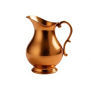 Pichet à eau classique en cuivre martelé 1,7 L (6-6,9 po) – Écologique et fait main pour mariages, fêtes et service à domicile - Product Image 1