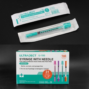 Jeringas <span class=keywords><strong>de</strong></span> <span class=keywords><strong>Insulina</strong></span> Desechables y Estériles U-<span class=keywords><strong>100</strong></span> U-40 <span class=keywords><strong>de</strong></span> 0.5cc y 1cc en Color Verde Azulado, Rosa y Morado, con Aguja 30G 31G 32G <span class=keywords><strong>de</strong></span> 6mm y 8mm para la Mayoría <span class=keywords><strong>de</strong></span> los Tipos <span class=keywords><strong>de</strong></span> <span class=keywords><strong>Insulina</strong></span> - Product Image 1