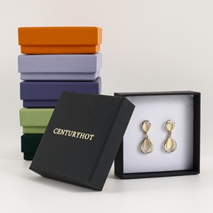 Custom Logo Necklace and <b>Earring</b> Jewelry Packaging <b>Box</b> Cardboard Lid and Base Gift <b>Box</b> Premium Jewelry <b>Box</b> 9x9cm - Product Image 3