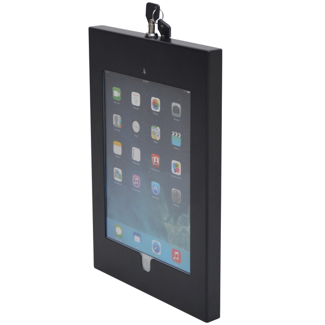 Peacemounts Desk Clamp Stand Anti-Theft Metal Tablet Enclosure for iPad Pro 12.9 20LBS Capacity Rectangular SPCC Design