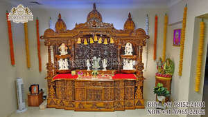 ห้องบูชาไม้สักสไตล์อินเดียใต้ งานฝีมือทันสมัย พับได้ ใช้งานได้หลากหลาย ทนทาน กันน้ำ พร้อมที่เก็บของ ผลิตในสหรัฐอเมริกา - Product Image 5