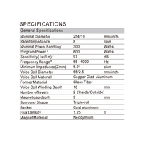 Haut-parleur PA de 10 pouces, haut-parleur à aimant néodyme haute puissance pour systèmes de sonorisation Line Array