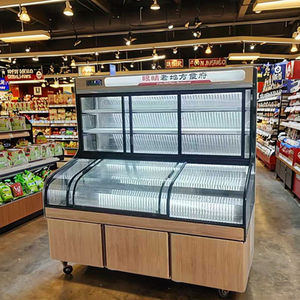 Congélateur de présentation à refroidissement direct à trois températures pour restaurant commercial de 2 m, ultra-congélateur, présentoir pour aliments, poisson, viande, vente - Product Image 1