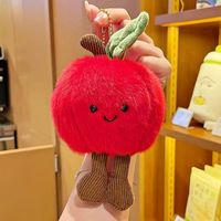 Fabrieksgroothandel Pluche Speelgoed Creatieve Fruit Pluche Speelgoed Miniatuur Pluche Hangertje Kersen Zachte Speelgoed Stressverlichting Geborduurd