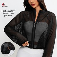 Veste de yoga en maille respirante, haut de sport élégant et polyvalent, léger et tendance – Nouvelle collection