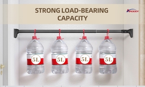 YIJIALE Poteaux en Métal Multi-Usages et Fonctions 1.6-2.5m Tringle de Salle de Bain Tringle à Vêtements Réglable Tringle à Rideau Télescopique - Product Image 5