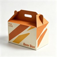 Boîtes en papier kraft de haute qualité pour bouteilles de bière et de vin avec logo personnalisé en gros, emballage pour boissons avec encre à base de soja