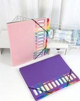 Classeur extensible à onglet arc-en-ciel-24 poches, organisateur durable en format lettre A4, séparateurs en plastique résistant à l'eau